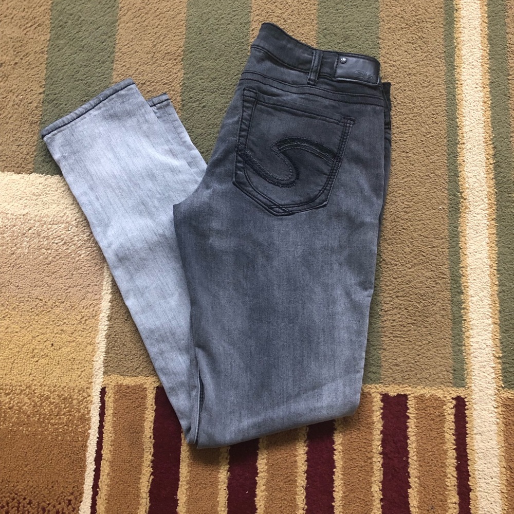 Silver AIKO MID SKINNY super stretch black to gray denim size W31/L31